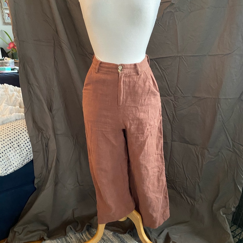 Linen burnt orange pant